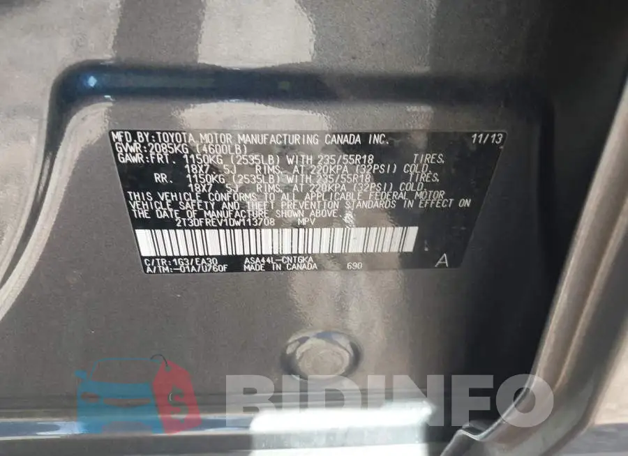 2T3DFREV1DW113708 Photo# 9