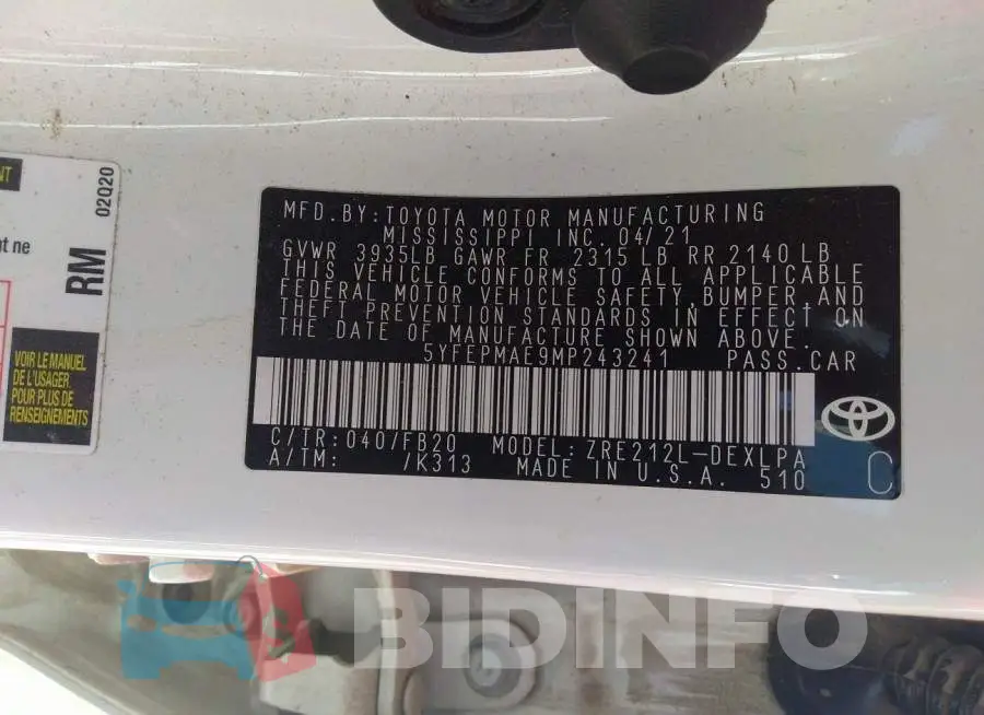 5YFEPMAE9MP243241 Photo# 9