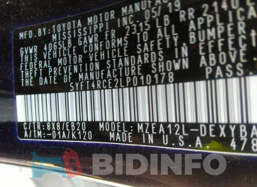 5YFT4RCE2LP010178 Photo# 9