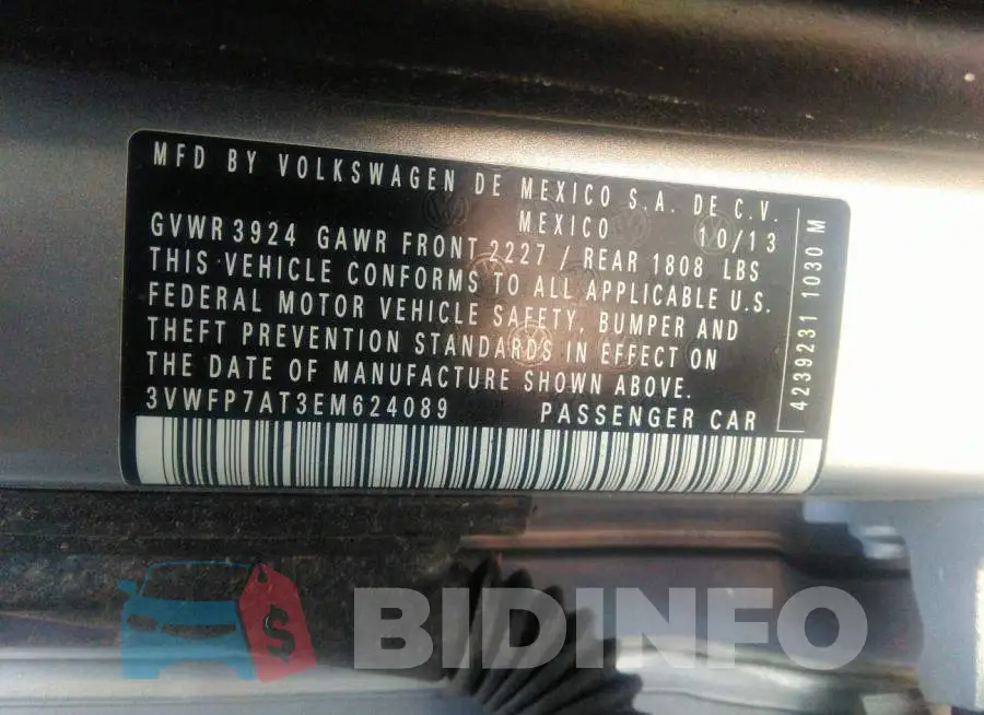 3VWFP7AT3EM624089 Photo# 9