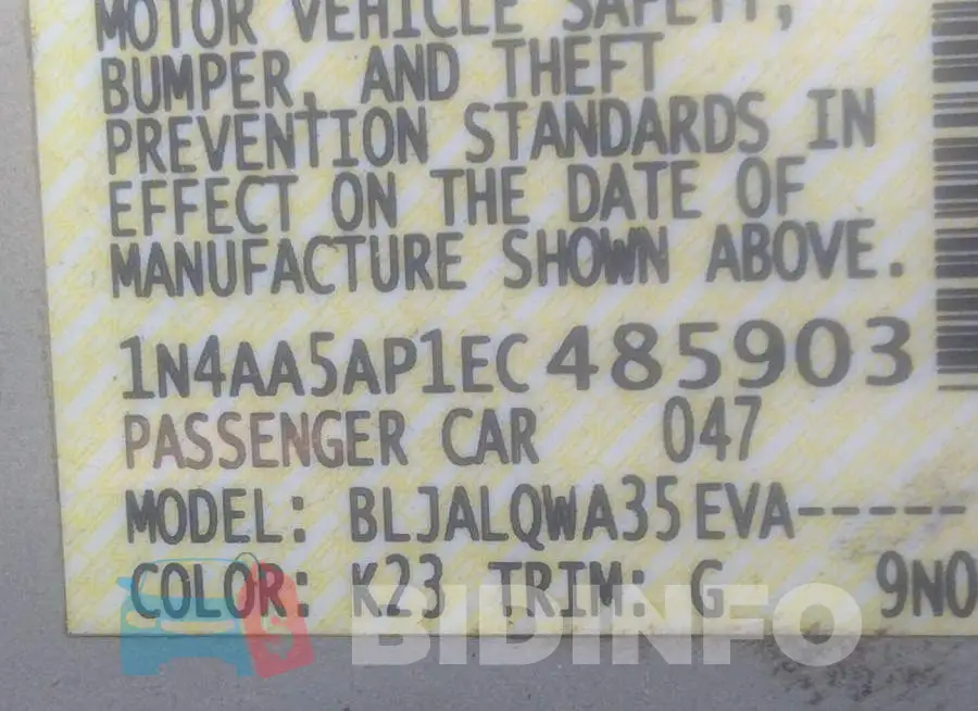 1N4AA5AP1EC485903 Photo# 9