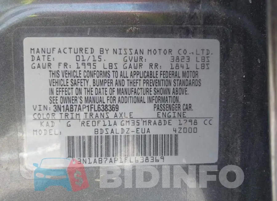 3N1AB7AP1FL638369 Photo# 9