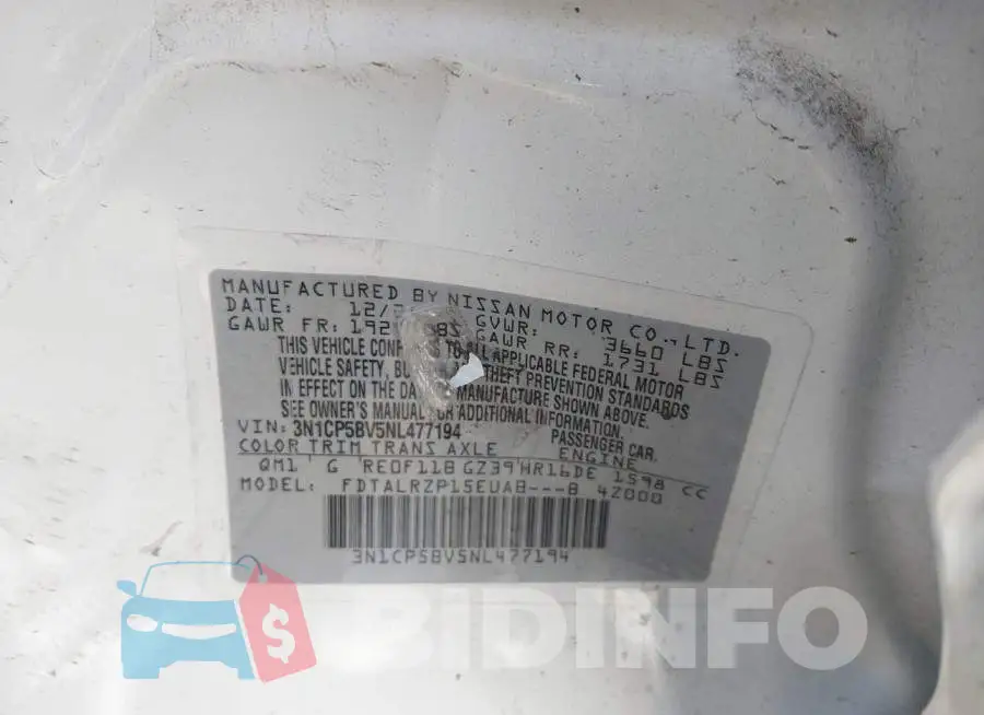 3N1CP5BV5NL477194 Photo# 9