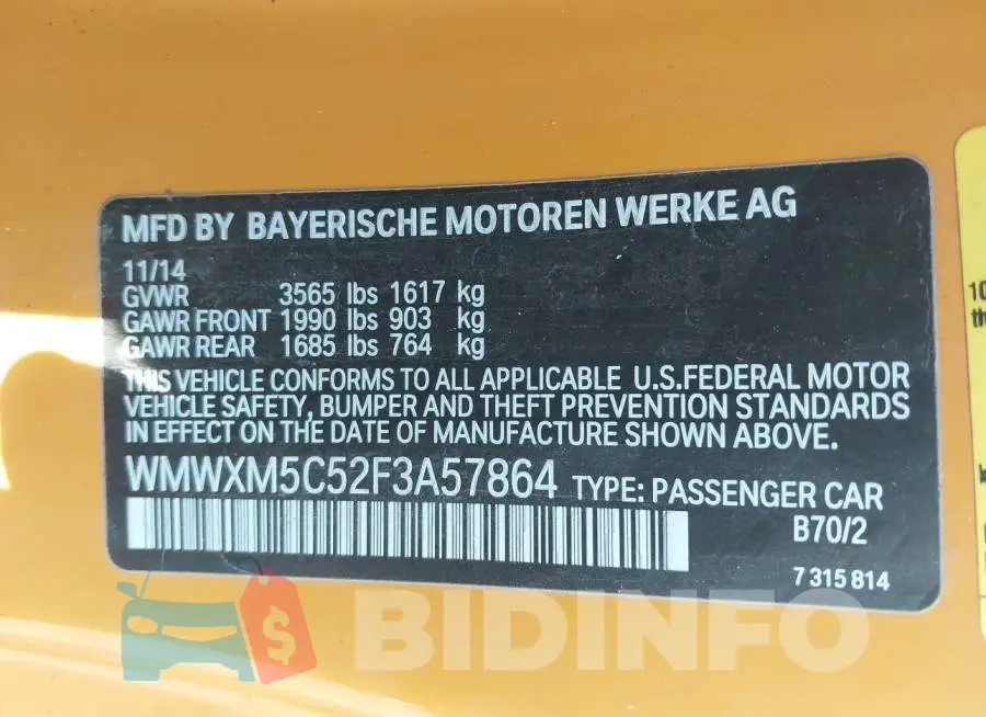 WMWXM5C52F3A57864 Photo# 9