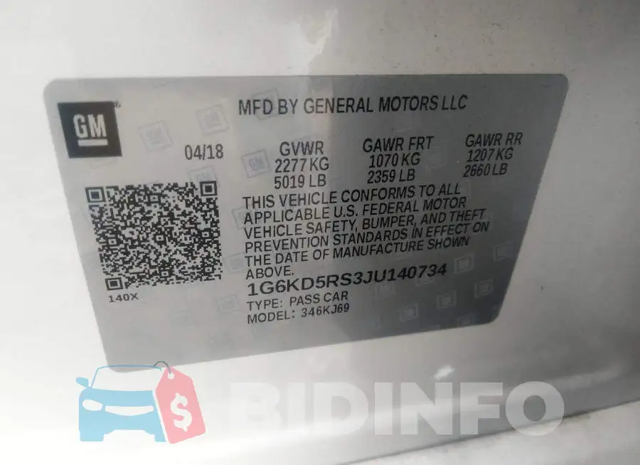 1G6KD5RS3JU140734 Photo# 9