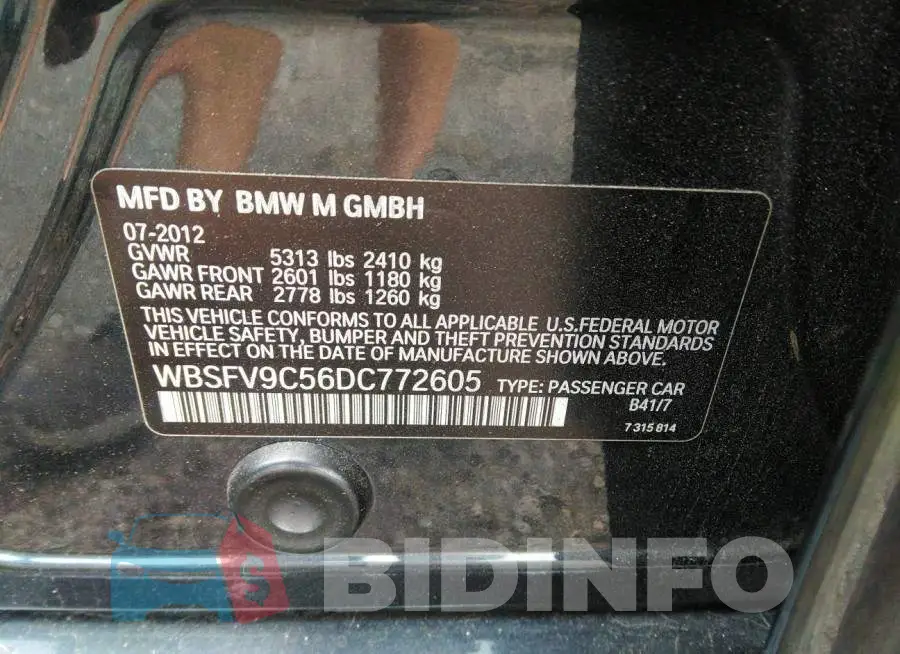 WBSFV9C56DC772605 Photo# 9