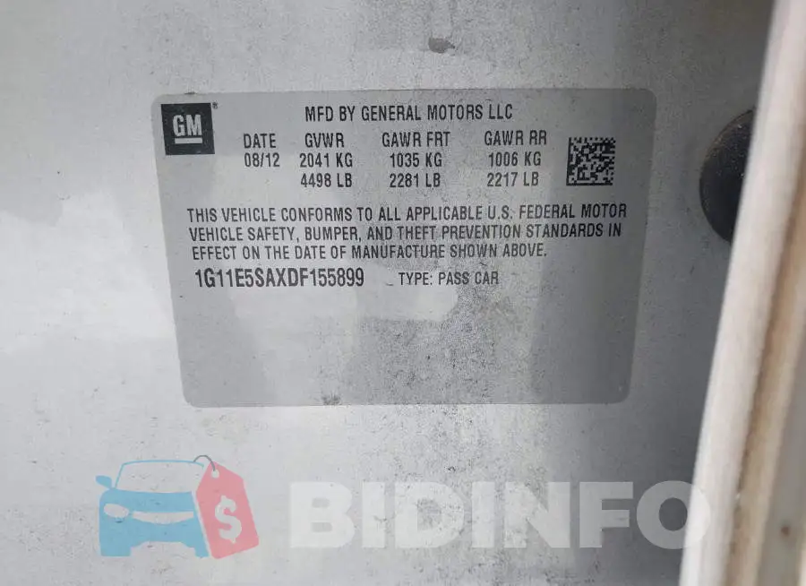 1G11E5SAXDF155899 Photo# 9