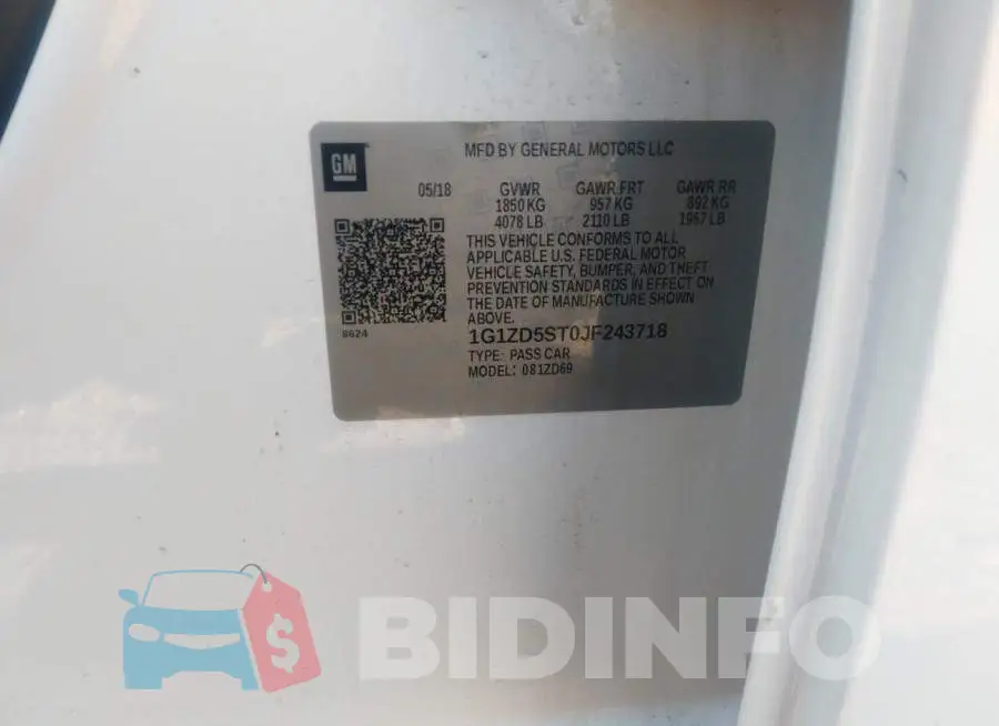 1G1ZD5ST0JF243718 Photo# 9
