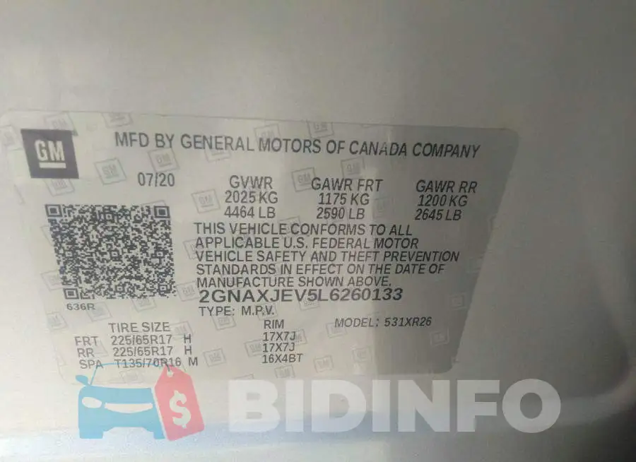 2GNAXJEV5L6260133 Photo# 9
