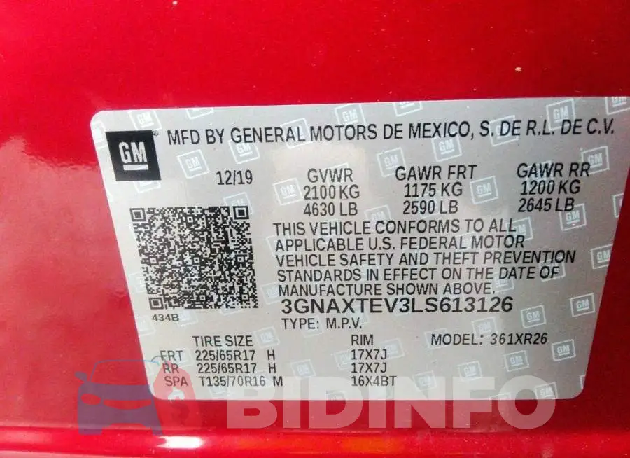 3GNAXTEV3LS613126 Photo# 9