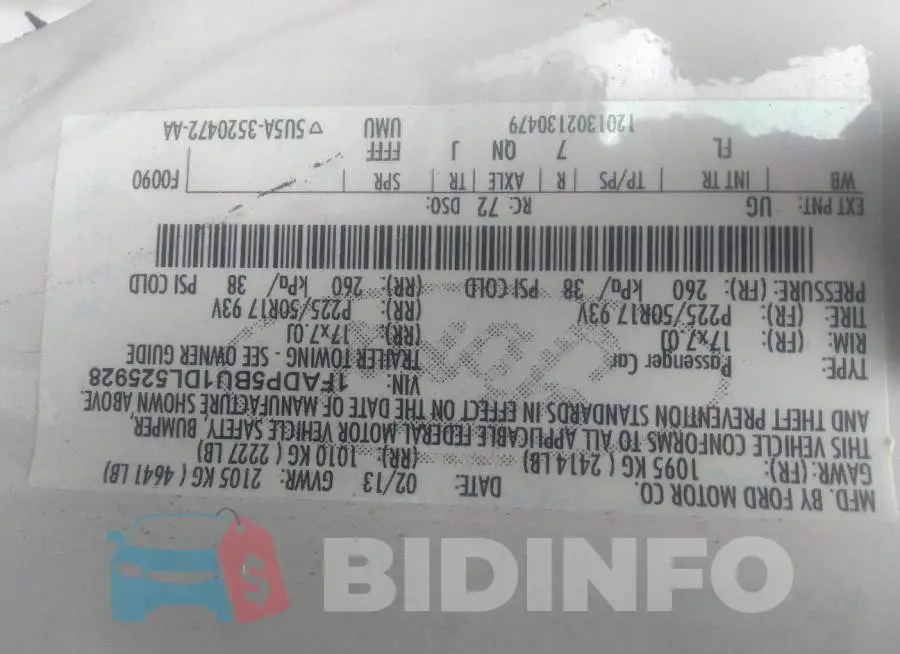 1FADP5BU1DL525928 Photo# 9