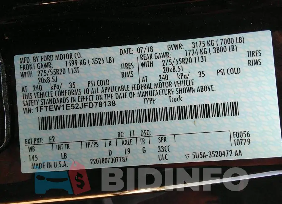 1FTEW1E52JFD78138 Photo# 9
