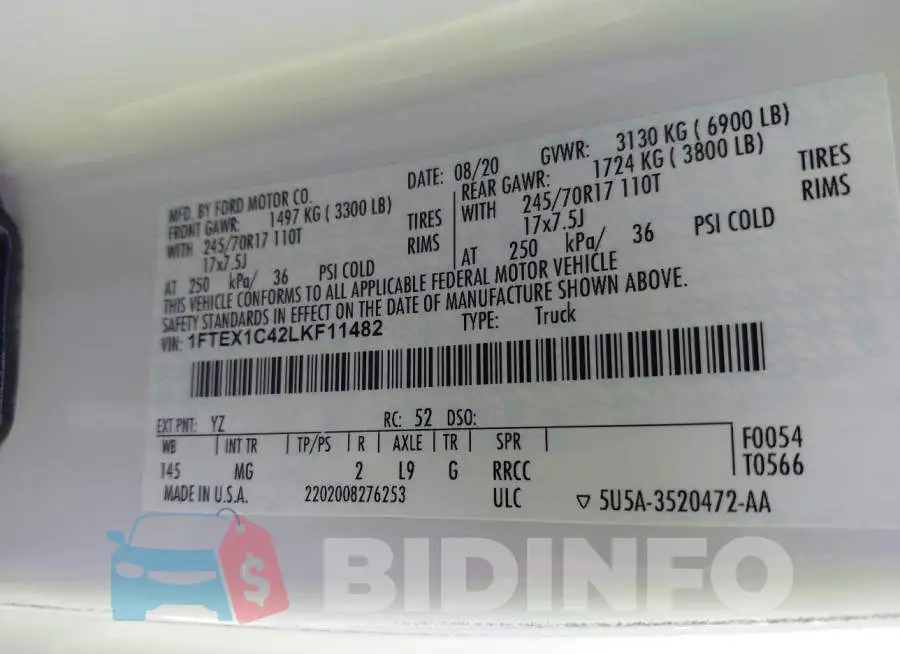 1FTEX1C42LKF11482 Photo# 9