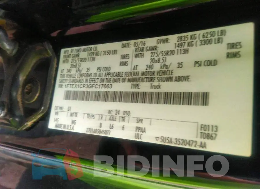 1FTEX1CP3GFC17663 Photo# 9