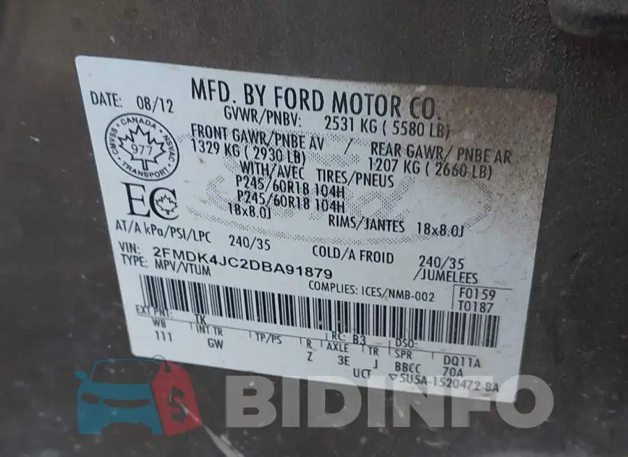 2FMDK4JC2DBA91879 Photo# 9