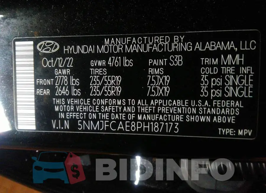5NMJFCAE8PH187173 Photo# 9