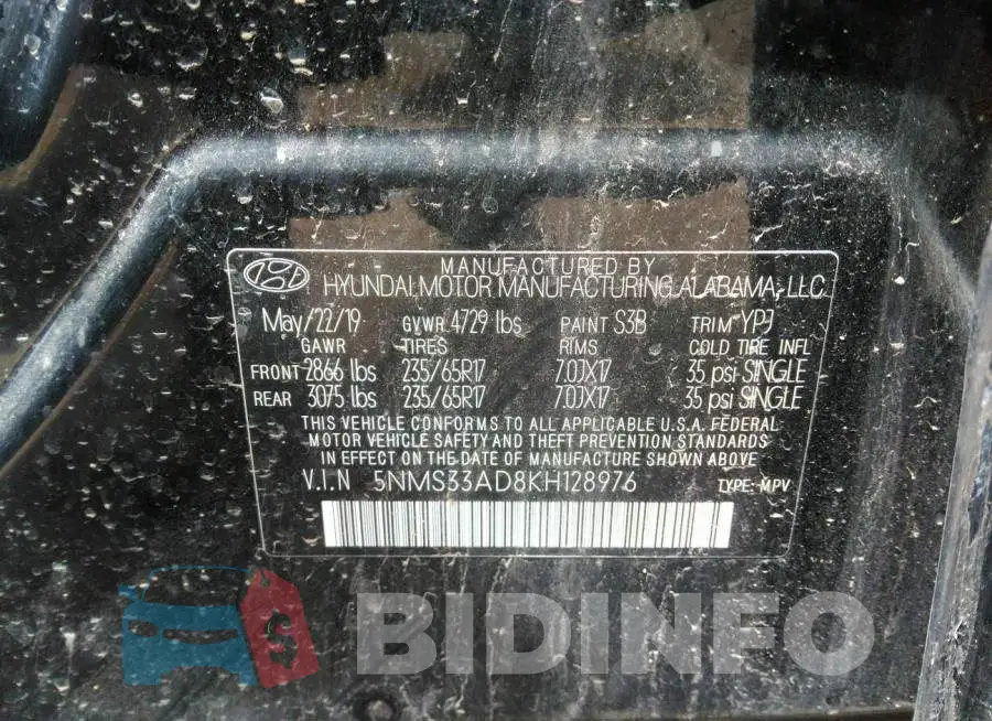 5NMS33AD8KH128976 Photo# 9