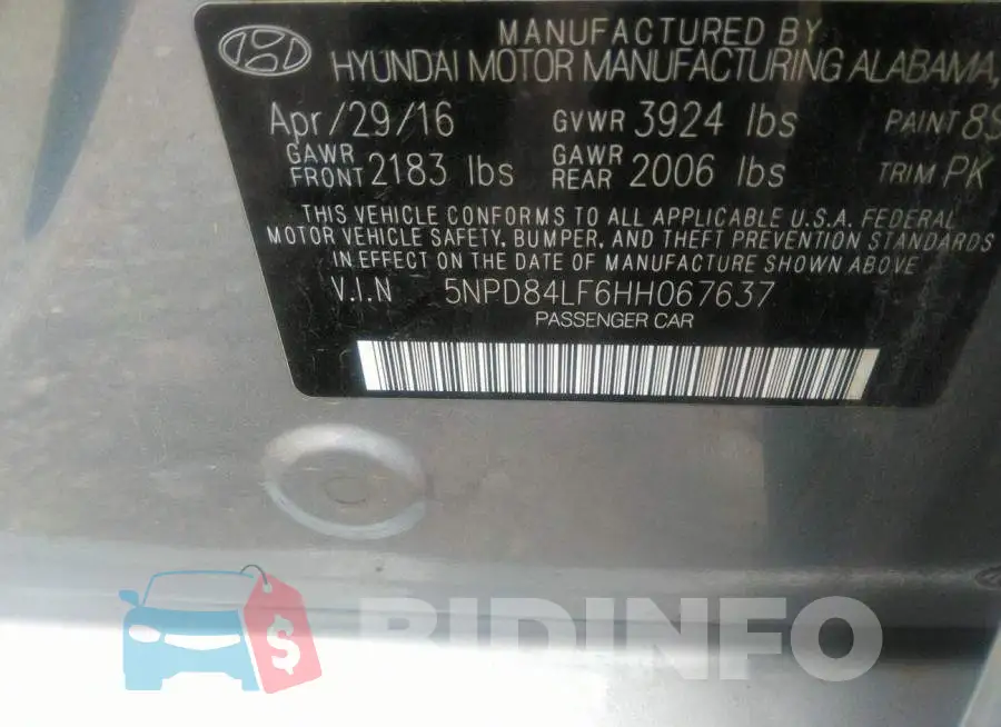 5NPD84LF6HH067637 Photo# 9