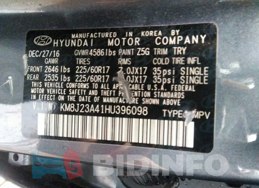 KM8J23A41HU396098 Photo# 9
