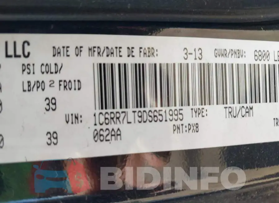 1C6RR7LT9DS651995 Photo# 9