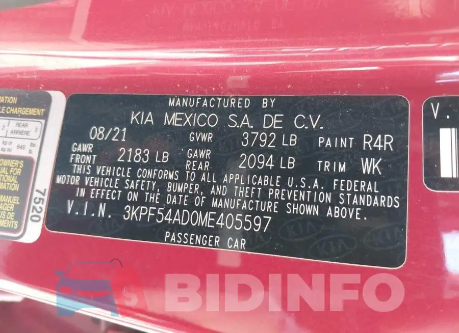 3KPF54AD0ME405597 Photo# 9