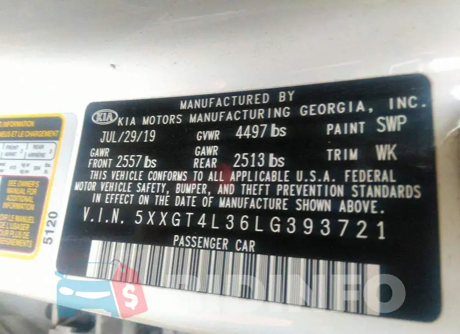 5XXGT4L36LG393721 Photo# 9