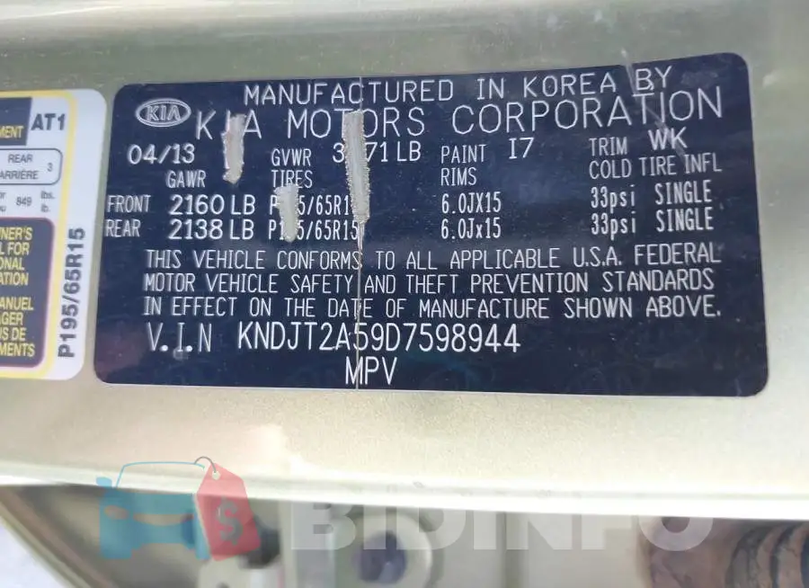 KNDJT2A59D7598944 Photo# 9