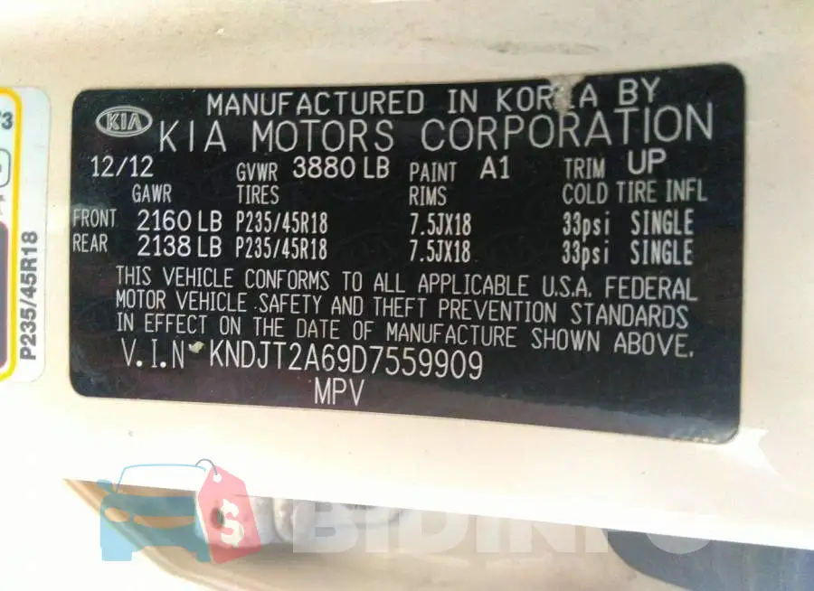 KNDJT2A69D7559909 Photo# 9