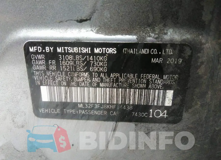 ML32F3FJ8KHF14438 Photo# 9