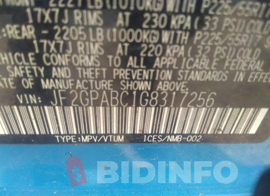 JF2GPABC1G8317256 Photo# 9