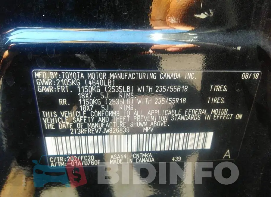 2T3RFREV7JW826839 Photo# 9