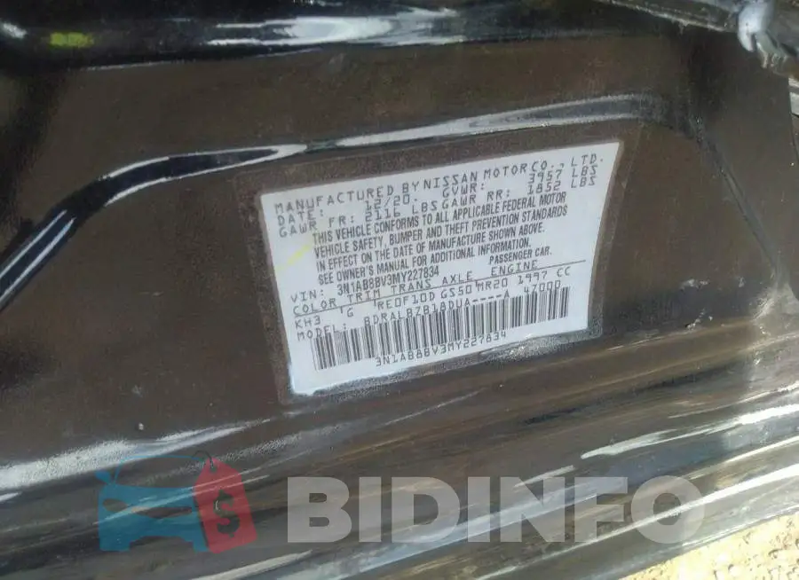 3N1AB8BV3MY227834 Photo# 9
