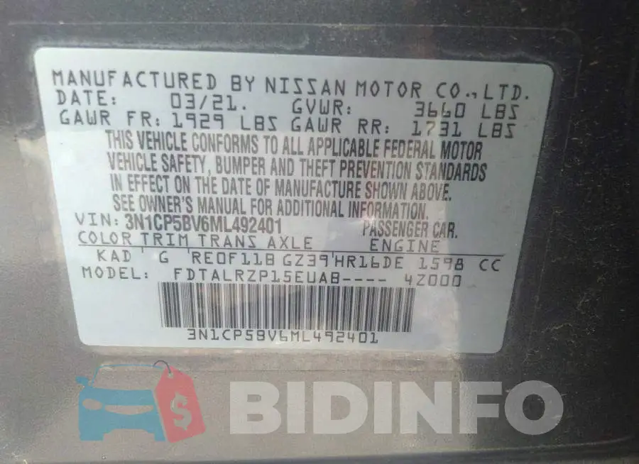 3N1CP5BV6ML492401 Photo# 9
