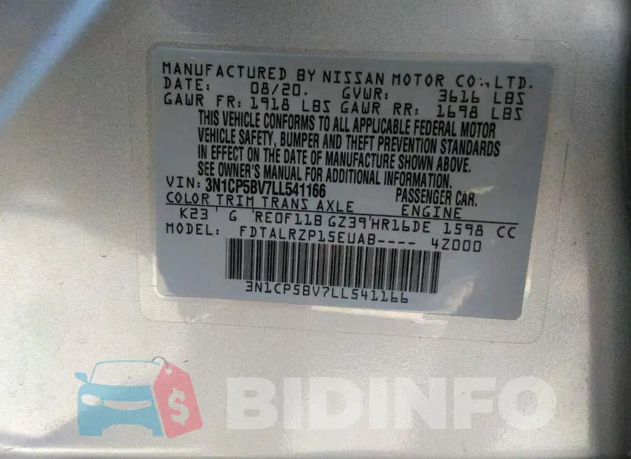 3N1CP5BV7LL541166 Photo# 9