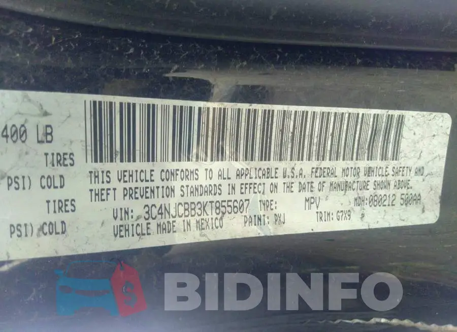 3C4NJCBB3KT855607 Photo# 9