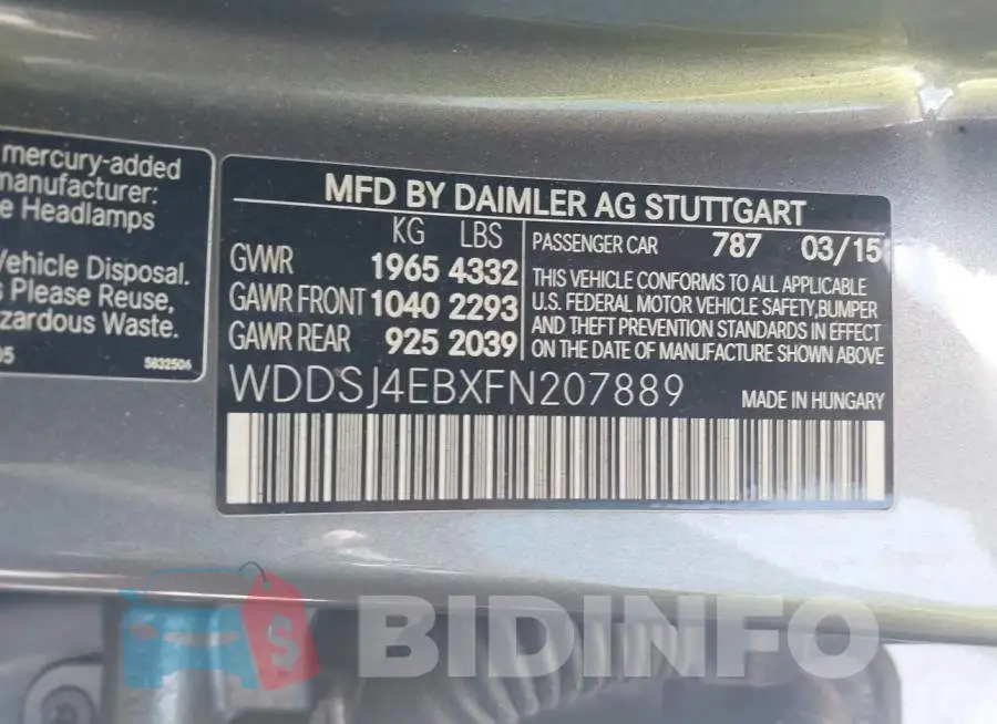 WDDSJ4EBXFN207889 Photo# 9
