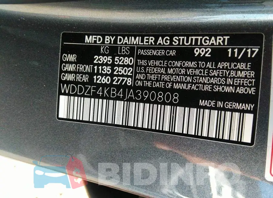 WDDZF4KB4JA390808 Photo# 9