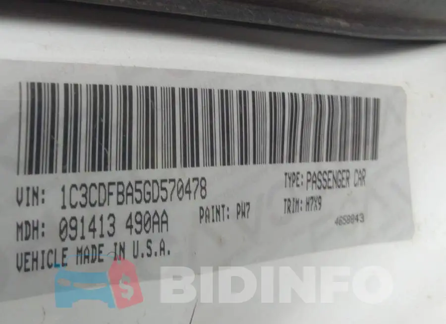 1C3CDFBA5GD570478 Photo# 9