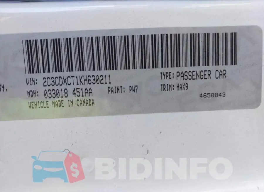 2C3CDXCT1KH630211 Photo# 9