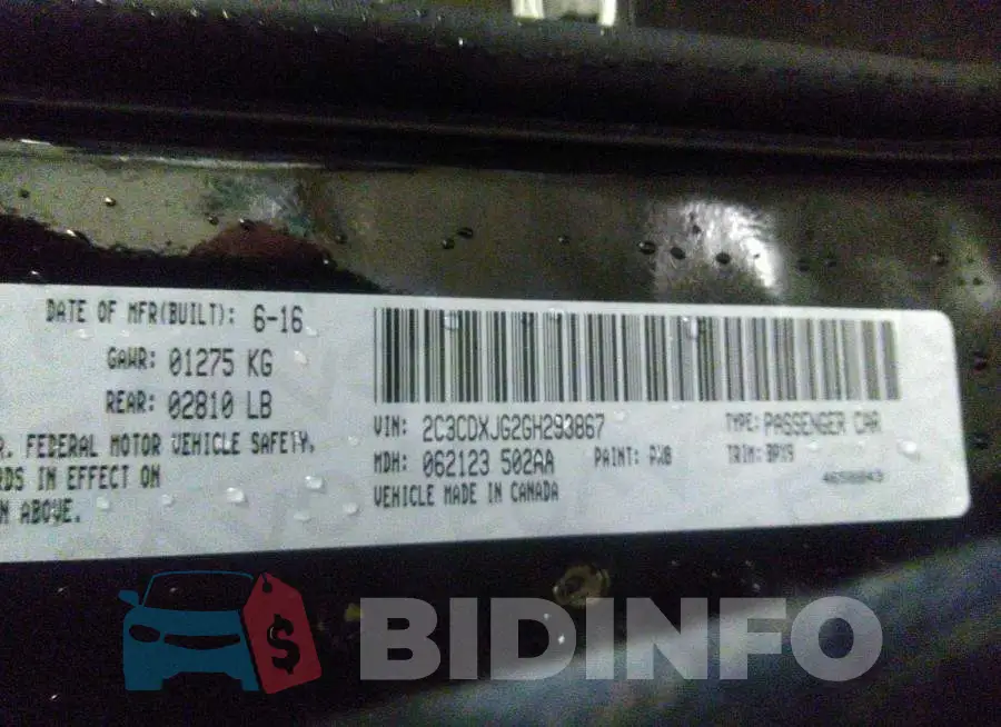 2C3CDXJG2GH293867 Photo# 9