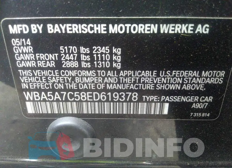 WBA5A7C58ED619378 Photo# 9