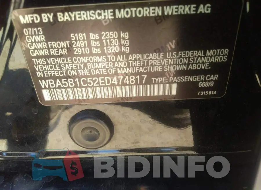 WBA5B1C52ED474817 Photo# 9