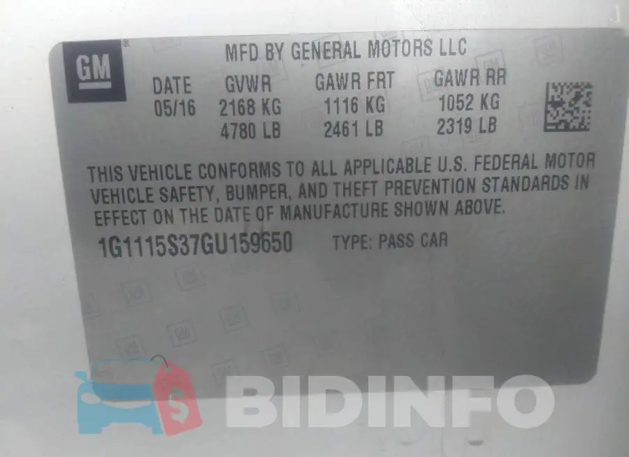 1G1115S37GU159650 Photo# 9