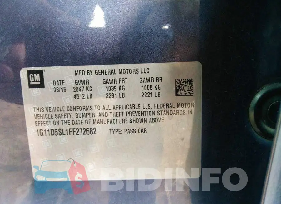 1G11D5SL1FF272682 Photo# 9