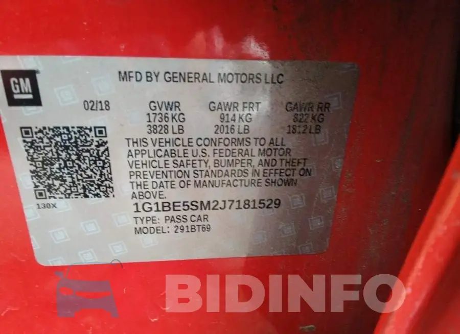 1G1BE5SM2J7181529 Photo# 9