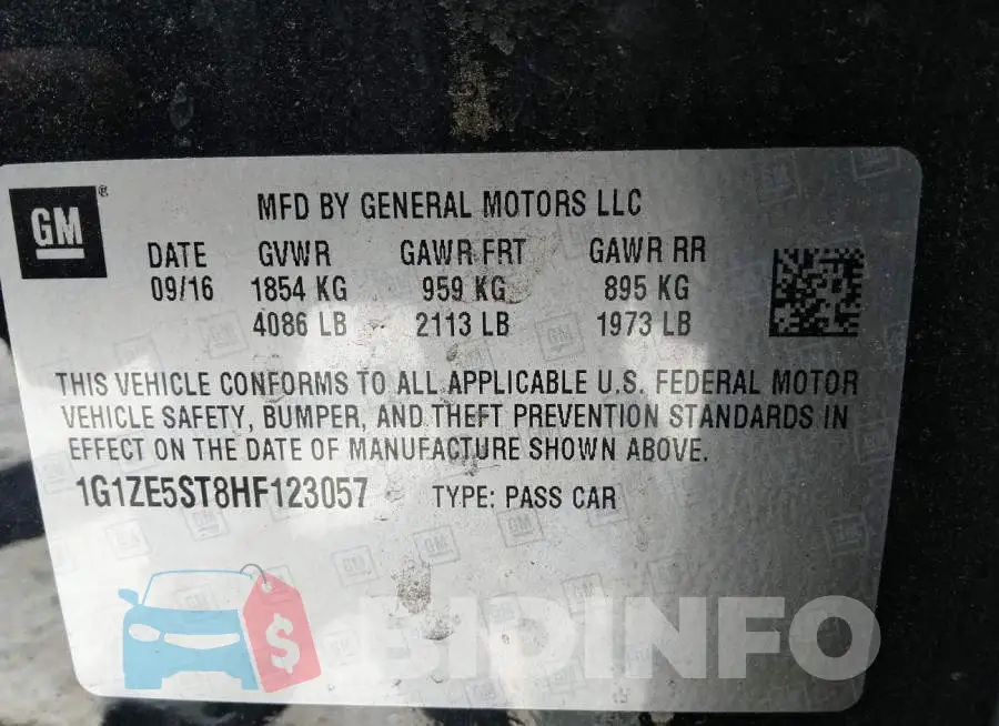 1G1ZE5ST8HF123057 Photo# 9
