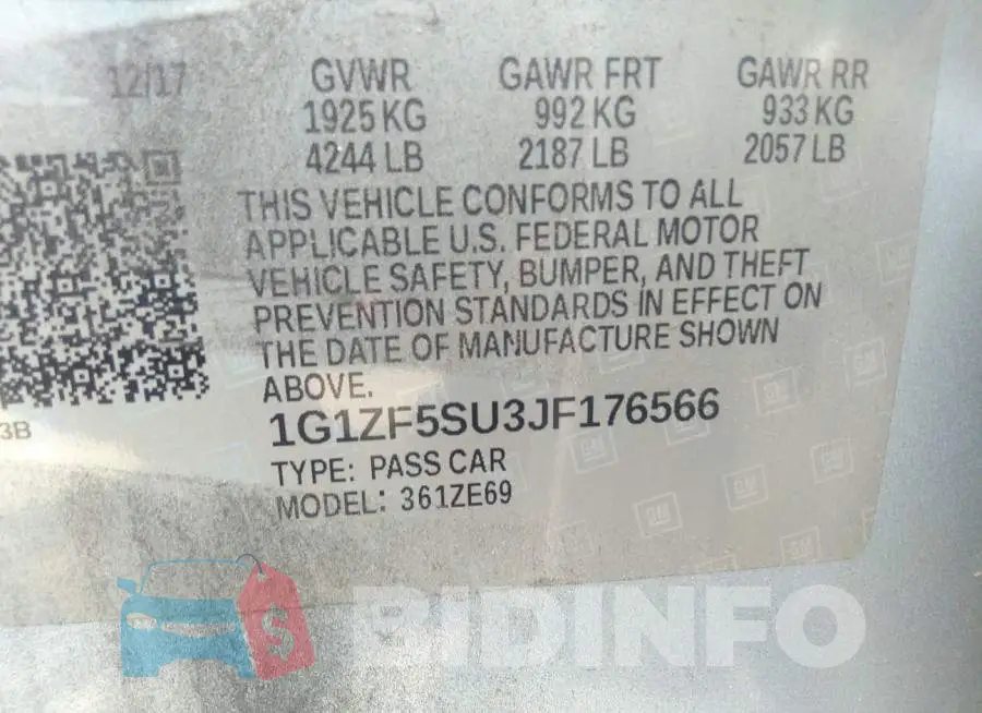 1G1ZF5SU3JF176566 Photo# 9