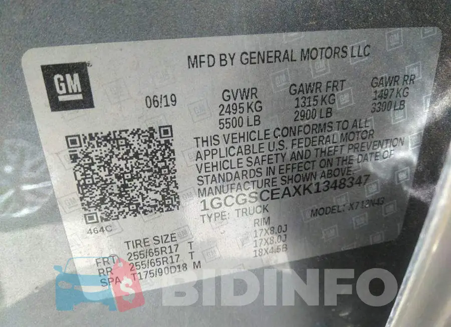 1GCGSCEAXK1348347 Photo# 9