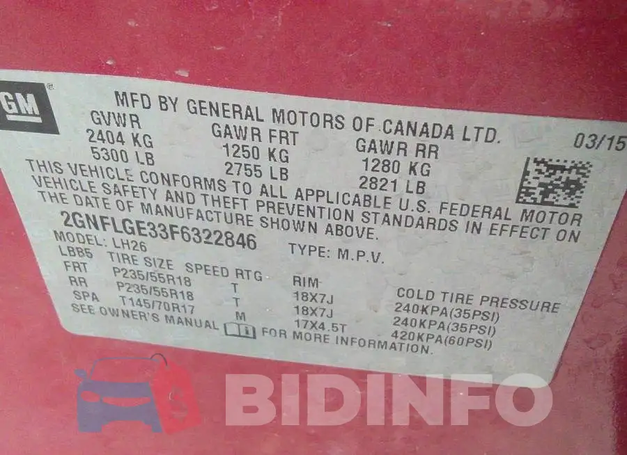 2GNFLGE33F6322846 Photo# 9