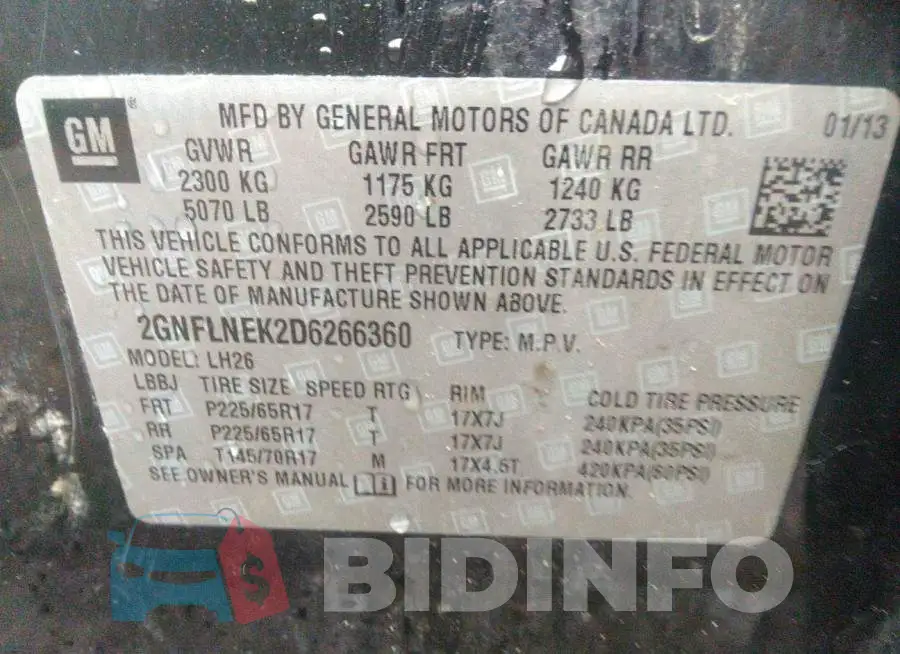 2GNFLNEK2D6266360 Photo# 9